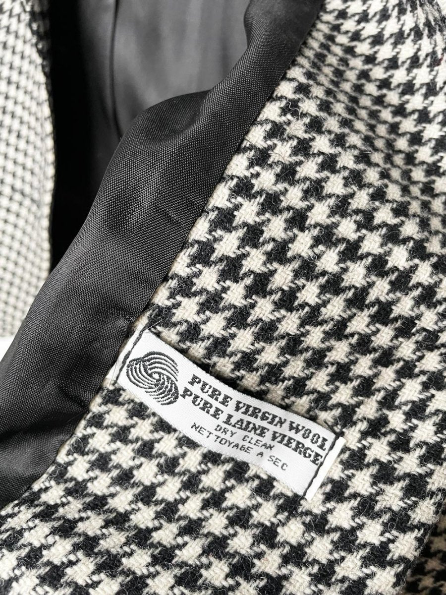 vintage 80s d'allairds 100% wool velvet trim houndstooth blazer | made in Canada - good market thrift store