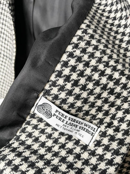 vintage 80s d'allairds 100% wool velvet trim houndstooth blazer | made in Canada - good market thrift store