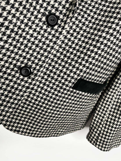 vintage 80s d'allairds 100% wool velvet trim houndstooth blazer | made in Canada - good market thrift store