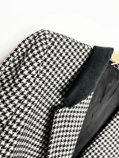 vintage 80s d'allairds 100% wool velvet trim houndstooth blazer | made in Canada - good market thrift store