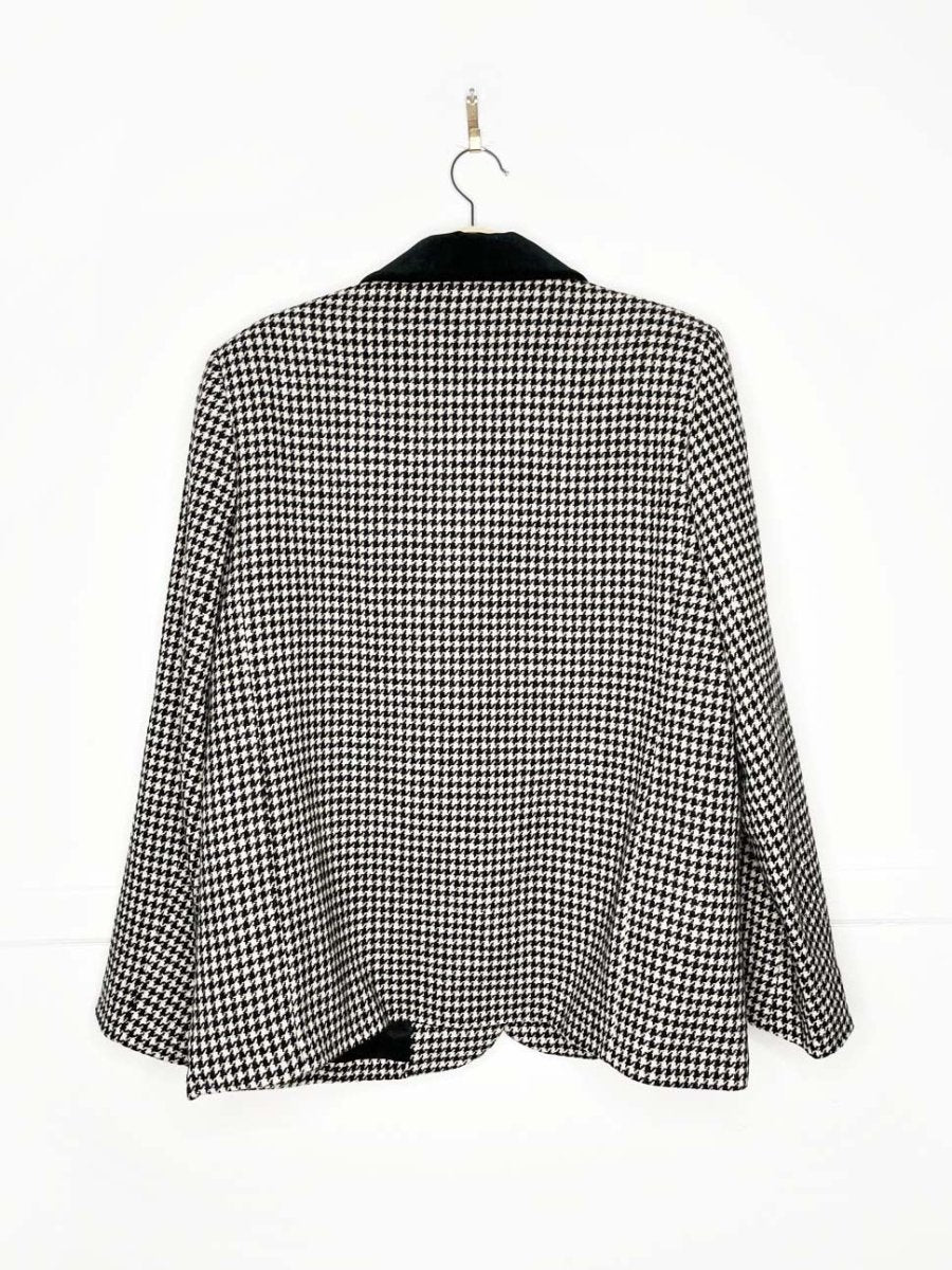 vintage 80s d'allairds 100% wool velvet trim houndstooth blazer | made in Canada - good market thrift store
