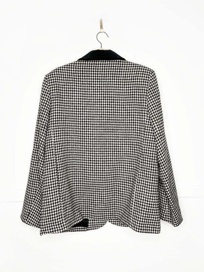 vintage 80s d'allairds 100% wool velvet trim houndstooth blazer | made in Canada - good market thrift store