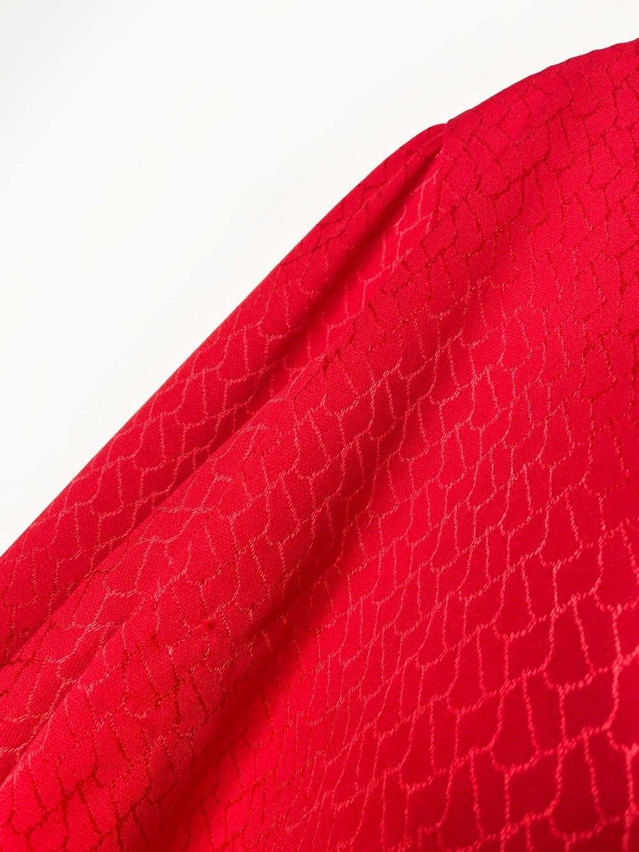 vintage 80s d'allairds pleated shoulder shine poly - knit blouse | made in Canada - good market thrift store