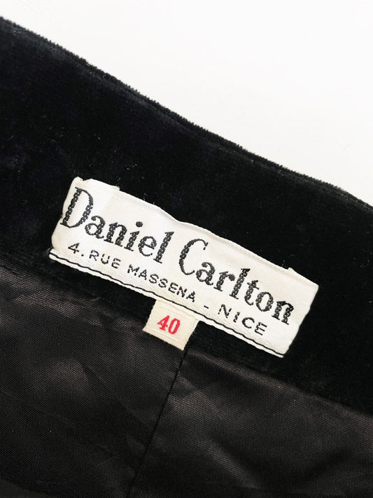 vintage 80s daniel carlton ruffle velvet wrap maxi skirt | nice - good market thrift store