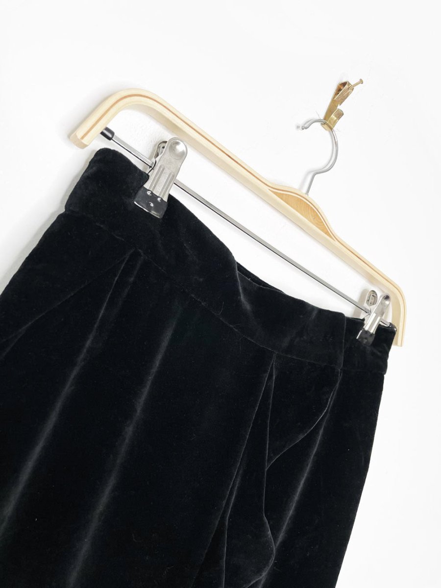 vintage 80s daniel carlton ruffle velvet wrap maxi skirt | nice - good market thrift store