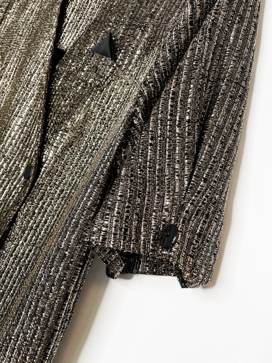 vintage 80s david bradley metallic double breasted short sleeve jacket top - good market thrift store