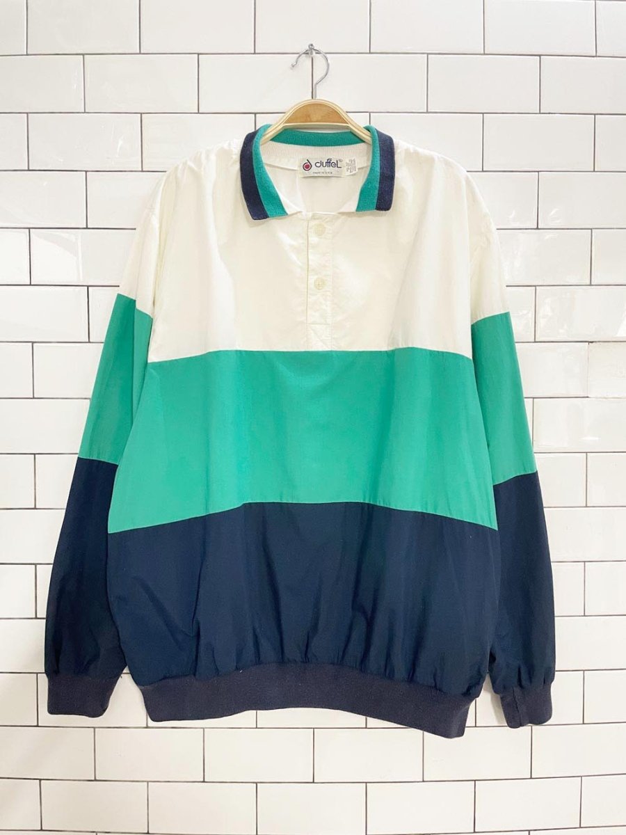 vintage 80s duffel collared tennis prep pullover | made in USA - good market thrift store