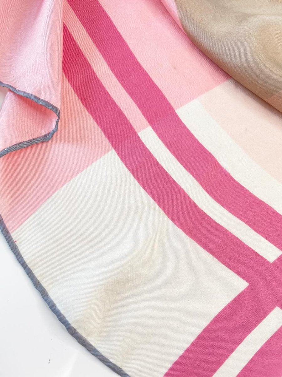 vintage 80s echo 100% silk plaid scarf | hand - rolled edge - good market thrift store