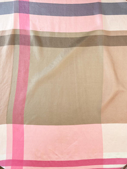 vintage 80s echo 100% silk plaid scarf | hand - rolled edge - good market thrift store