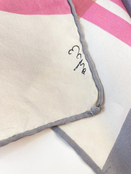 vintage 80s echo 100% silk plaid scarf | hand - rolled edge - good market thrift store