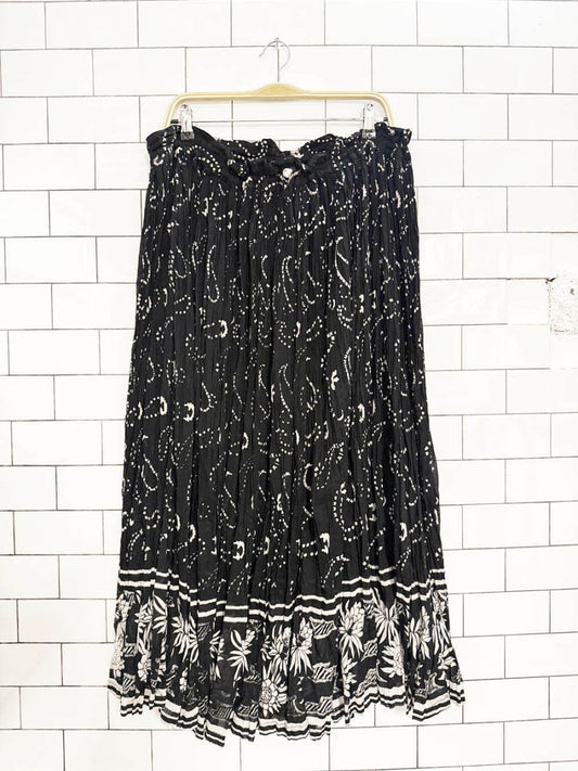 vintage 80s emieux floral flowy drawstring midi skirt - good market thrift store