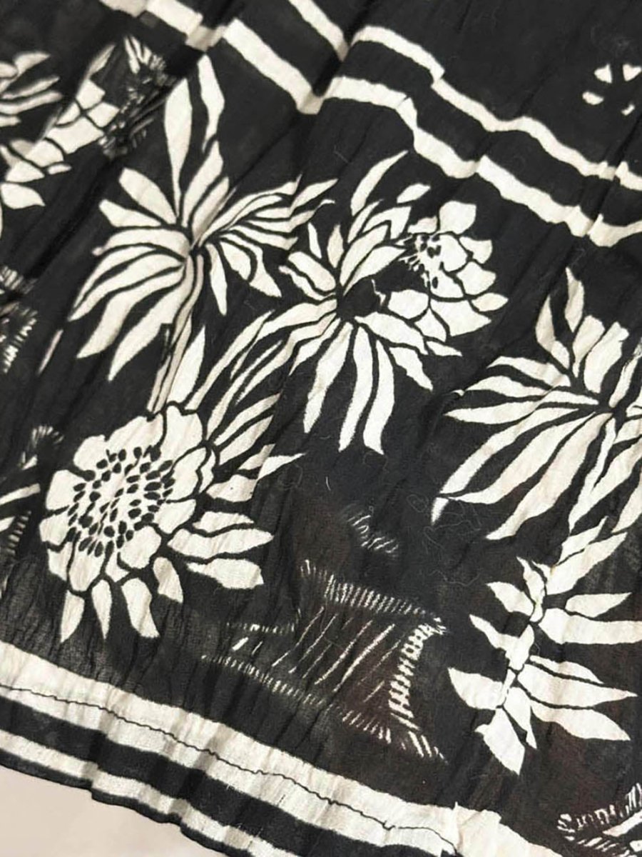 vintage 80s emieux floral flowy drawstring midi skirt - good market thrift store