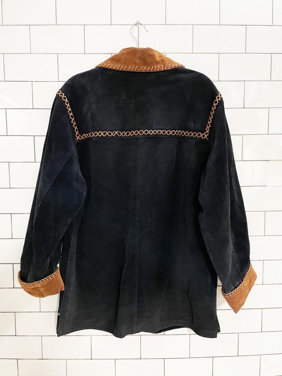 vintage 80s emporio della pelle suede fringe rancher jacket | made in Italy - good market thrift store