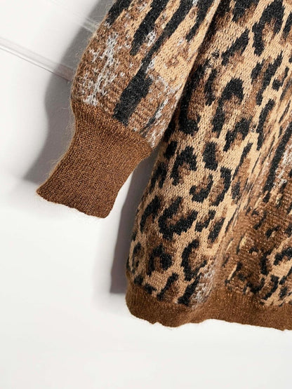 vintage 80s escada wool - mohair animal print sweater | margaretha ley - good market thrift store