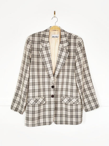 vintage 80s esther's closet plaid blazer | made in Canada - good market thrift store