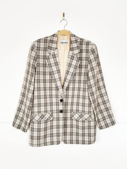 vintage 80s esther's closet plaid blazer | made in Canada - good market thrift store