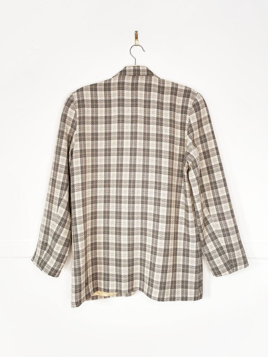 vintage 80s esther's closet plaid blazer | made in Canada - good market thrift store