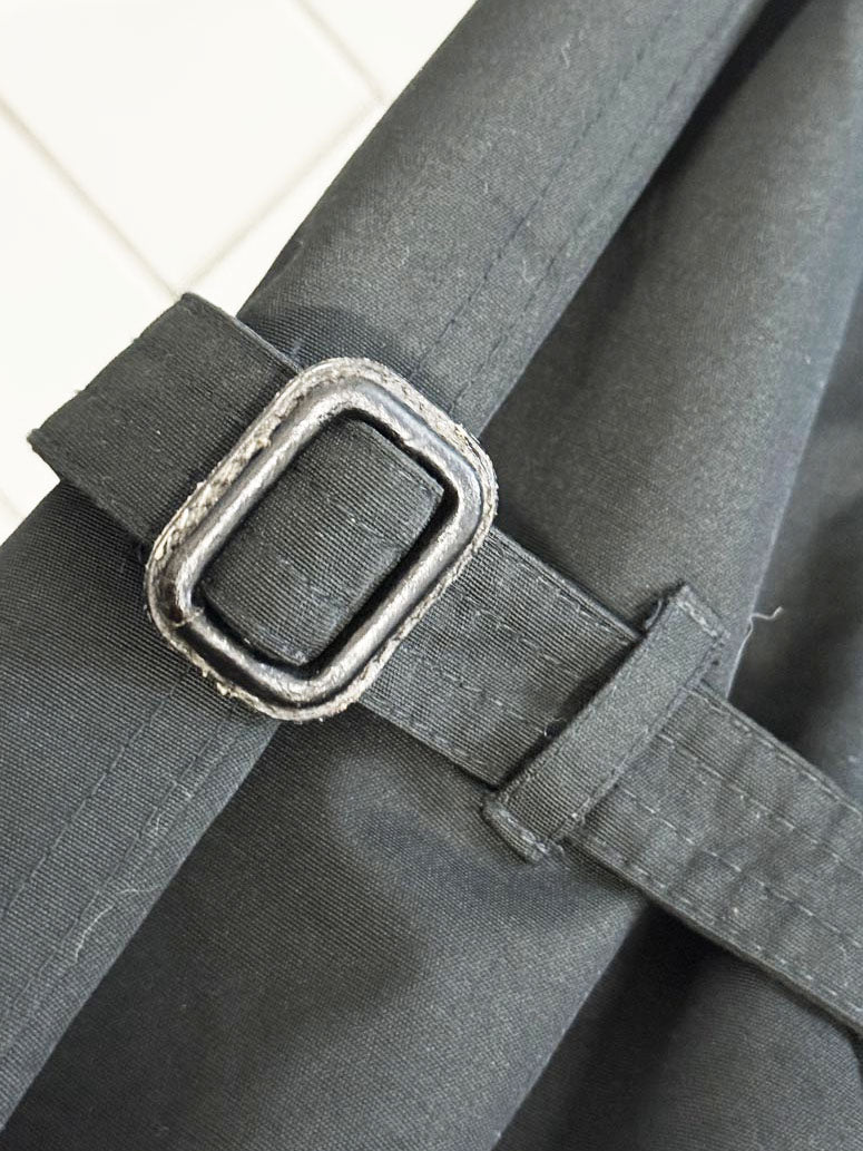 vintage 80s etienne aigner 100% wool lining leather detail double breasted trench coat - good market thrift store
