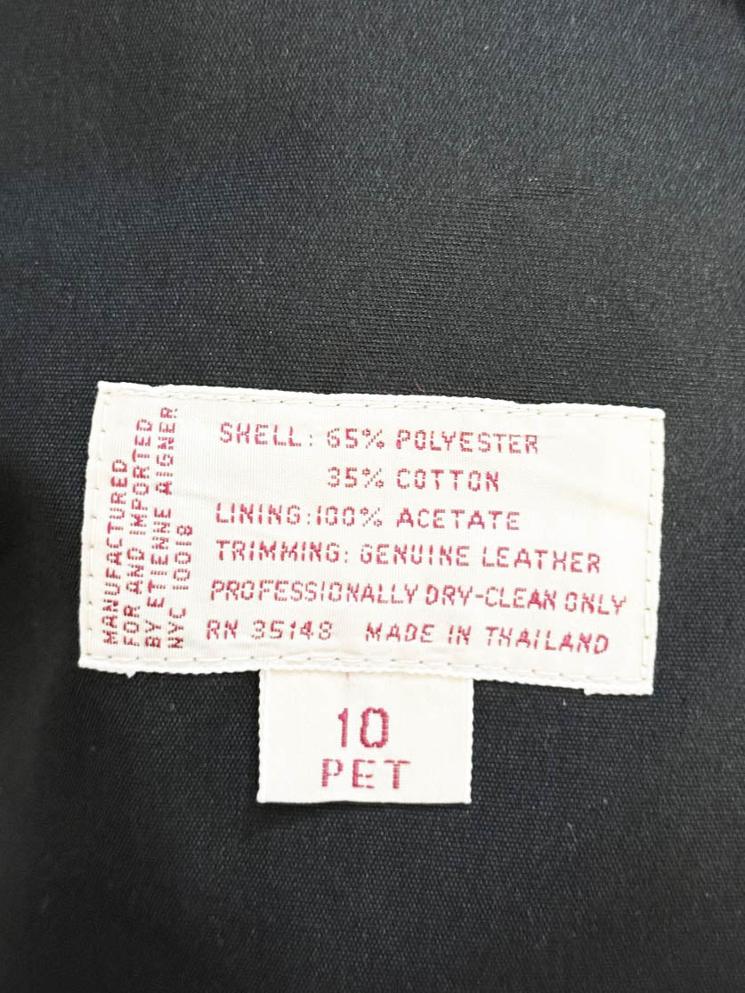 vintage 80s etienne aigner 100% wool lining leather detail double breasted trench coat - good market thrift store