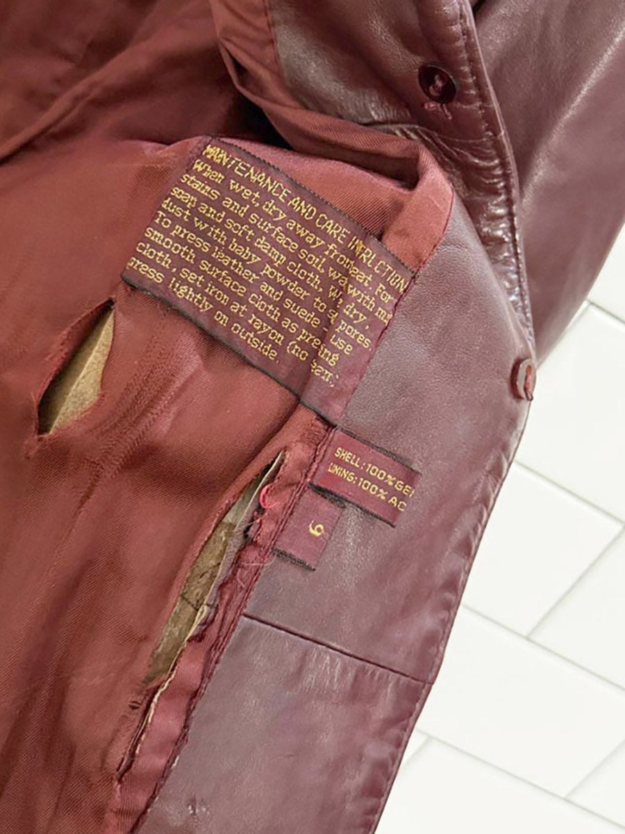 vintage 80s etienne aigner brooch pocket leather blazer jacket - good market thrift store