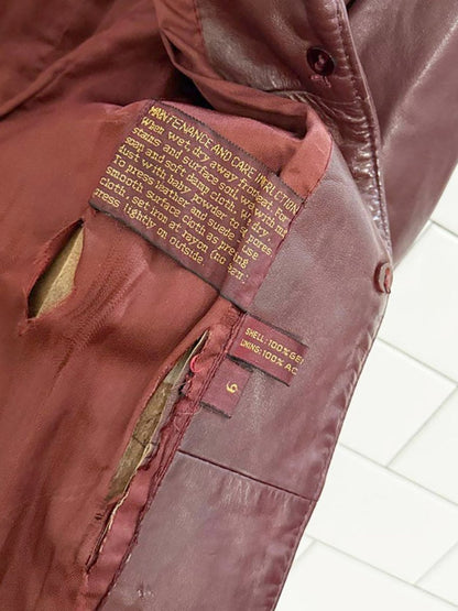 vintage 80s etienne aigner brooch pocket leather blazer jacket - good market thrift store