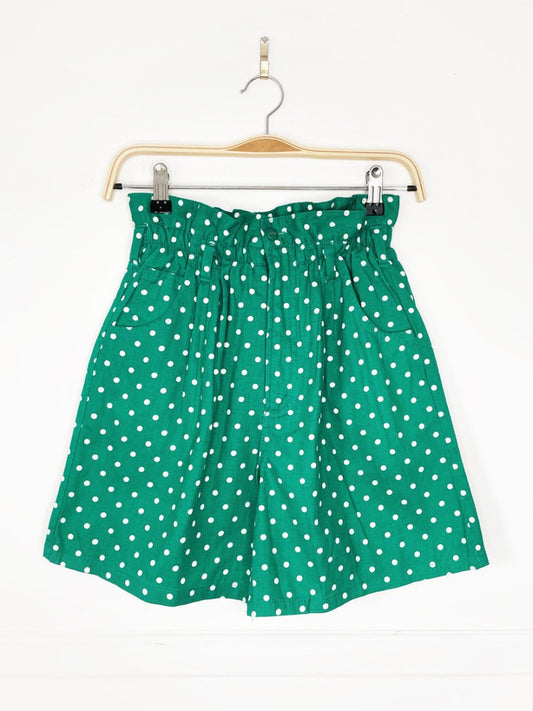vintage 80s extra polka dot paper bag shorts - good market thrift store