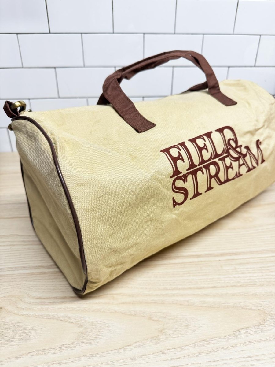vintage 80s field & stream neutrals duffle bag - good market thrift store