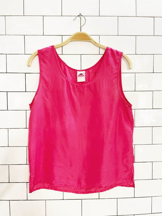 vintage 80s foot locker 100% silk tank - good market thrift store