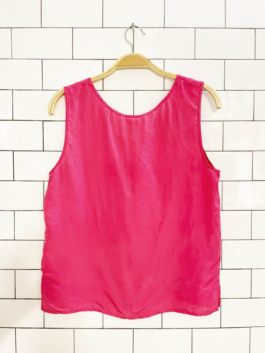 vintage 80s foot locker 100% silk tank - good market thrift store