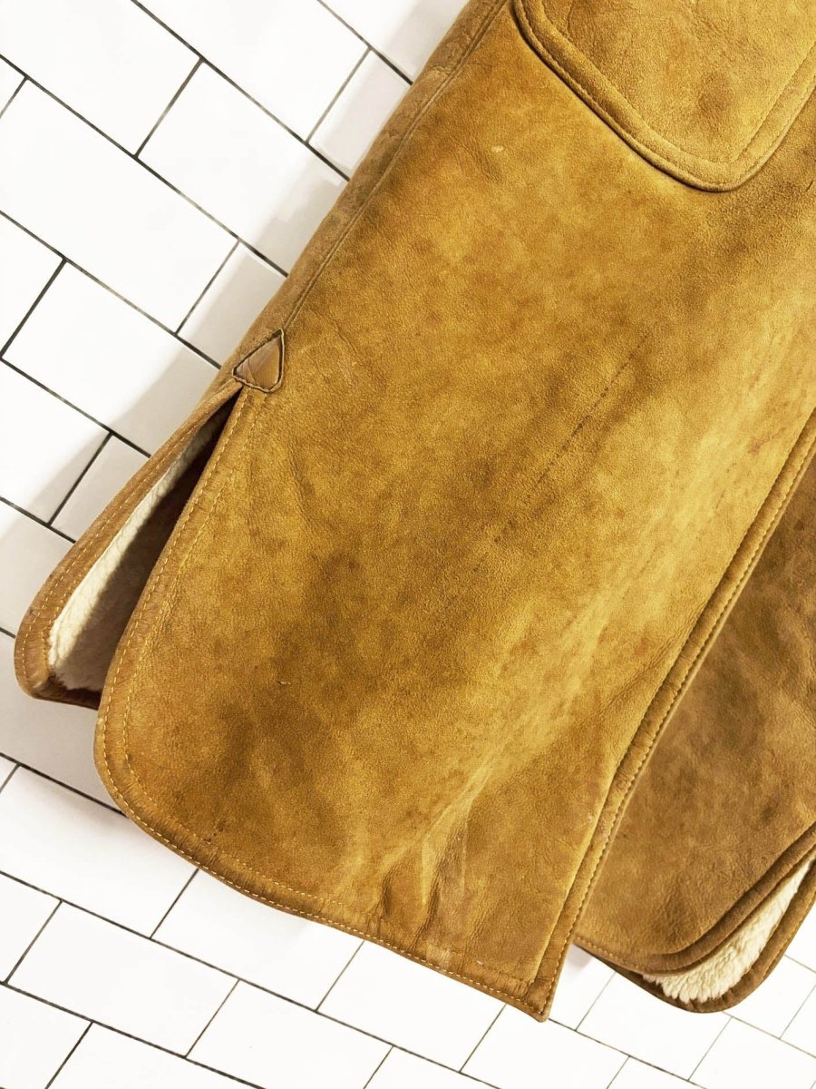 vintage 80s french creek shearling hooded long parka - good market thrift store