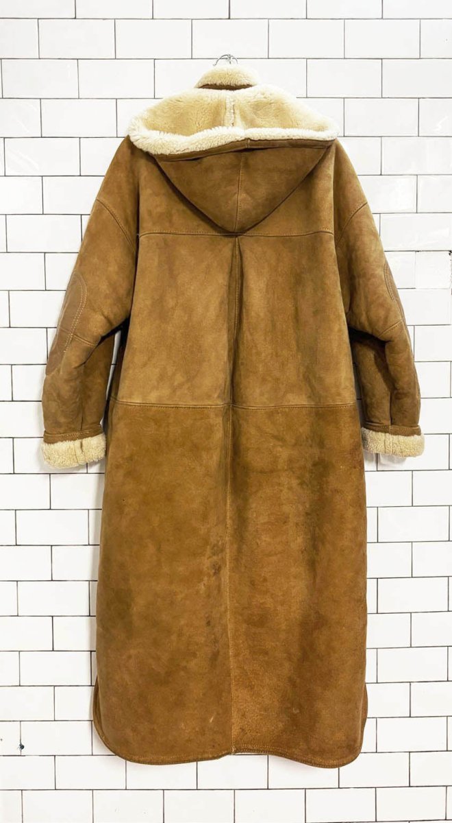 vintage 80s french creek shearling hooded long parka - good market thrift store