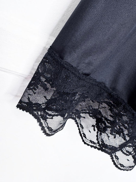 vintage 80s georgie girl sateen lace trim mini slip skirt - good market thrift store