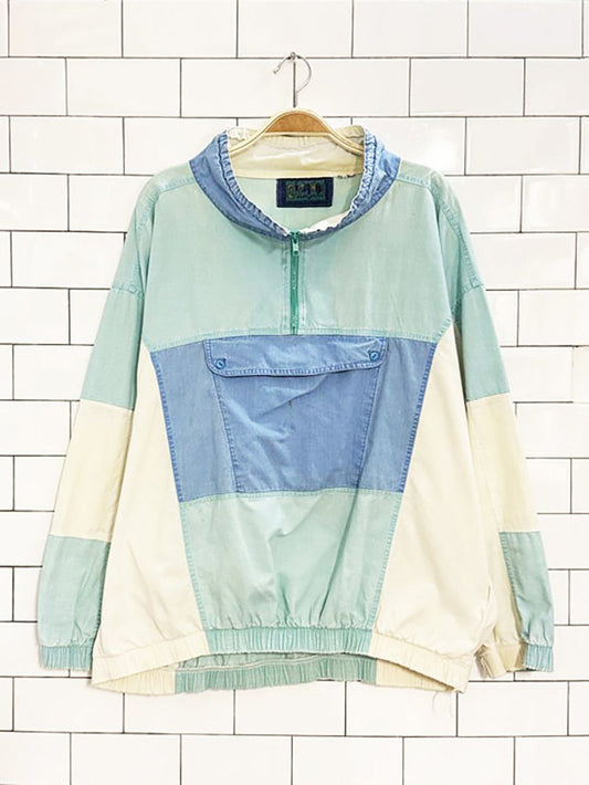 vintage 80s gitano wave rhythm 1/4 zip colour block pullover - good market thrift store