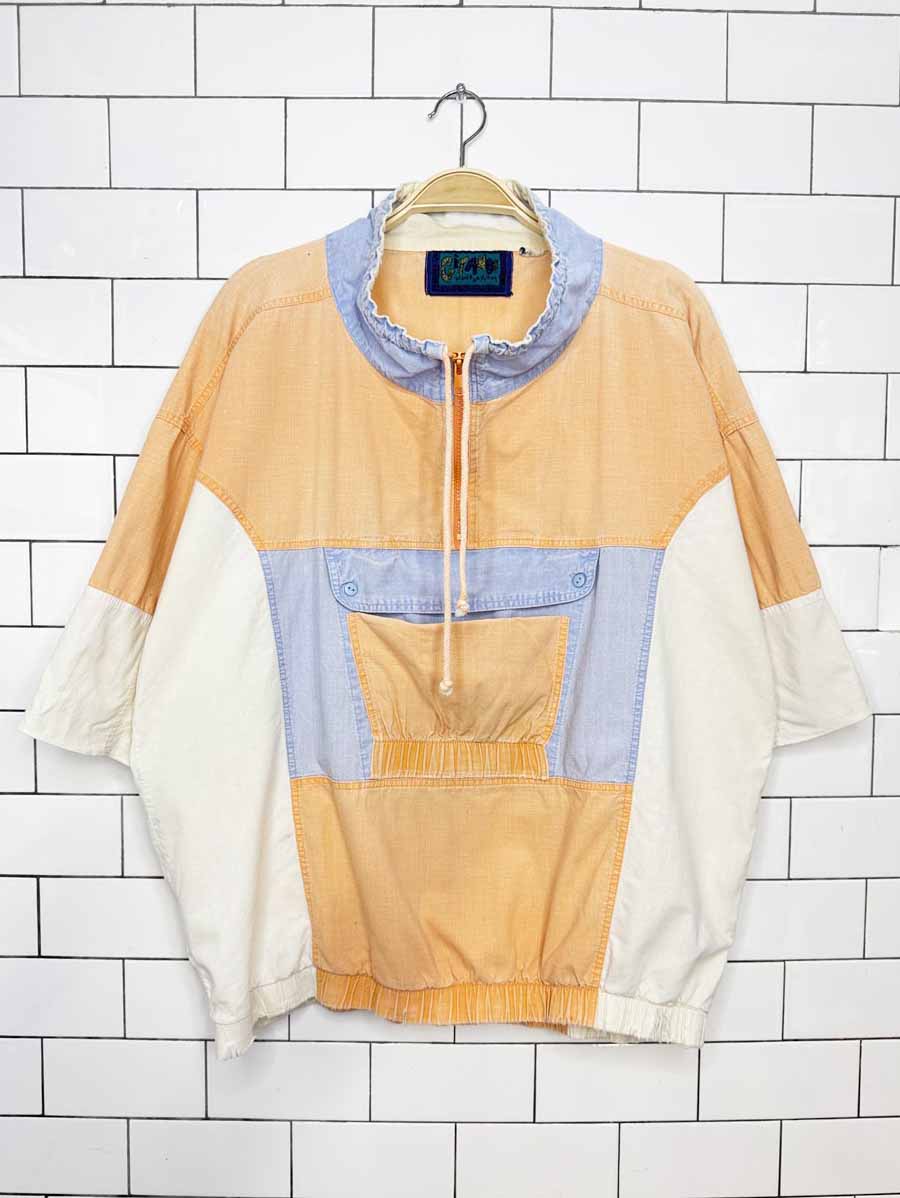 vintage 80s gitano wave rhythm 1/4 zip colour block pullover | rework - good market thrift store