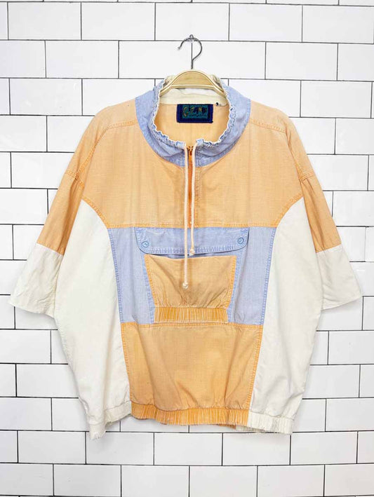 vintage 80s gitano wave rhythm 1/4 zip colour block pullover | rework - good market thrift store