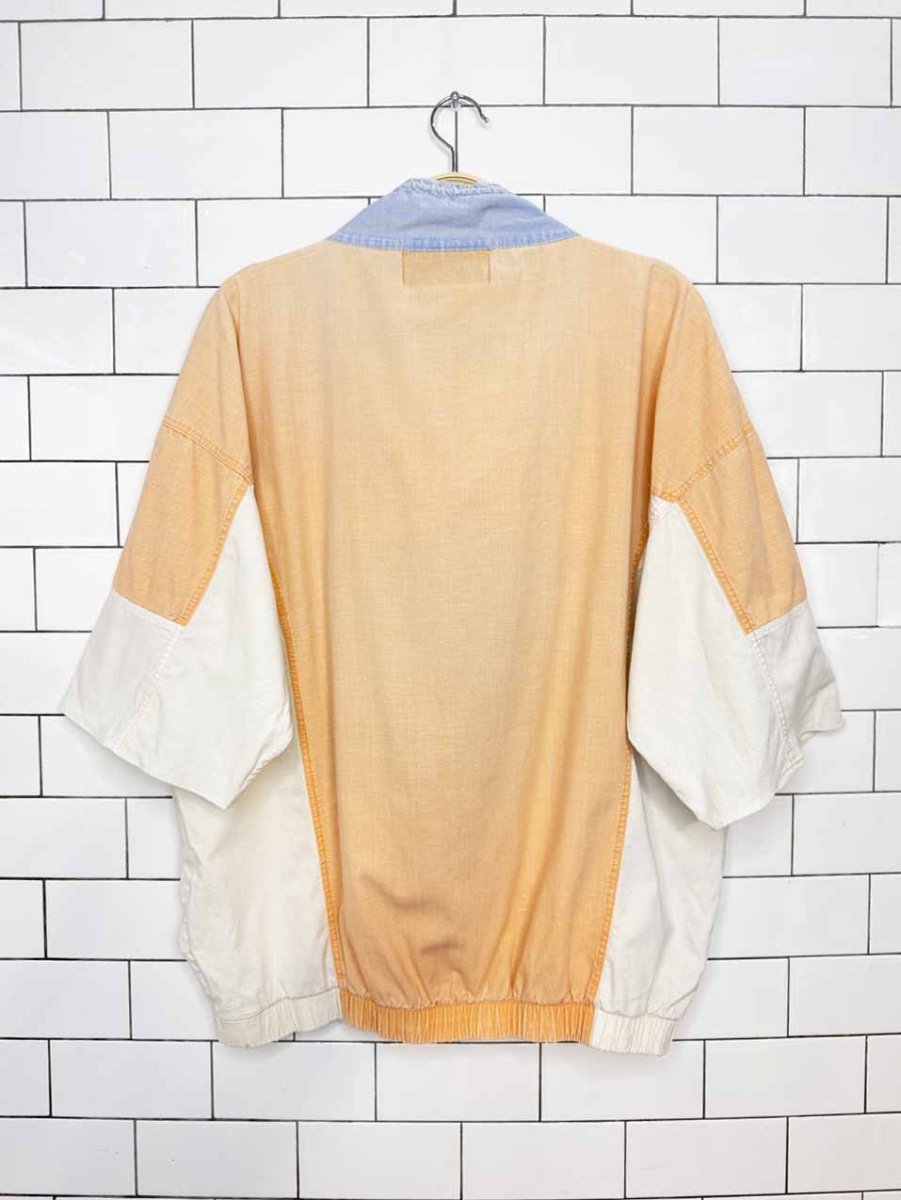 vintage 80s gitano wave rhythm 1/4 zip colour block pullover | rework - good market thrift store