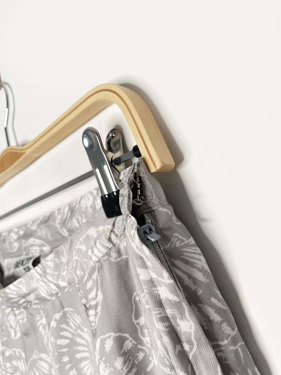 vintage 80s givenchy seashell printed pleated midi skirt - good market thrift store