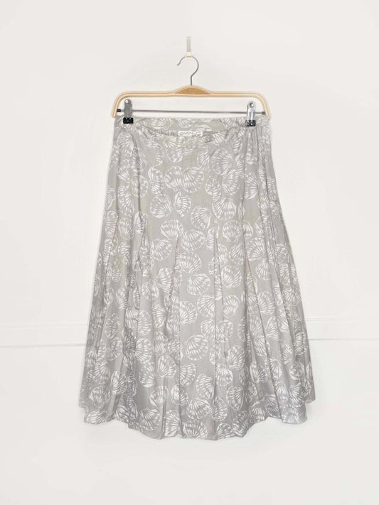 vintage 80s givenchy seashell printed pleated midi skirt - good market thrift store