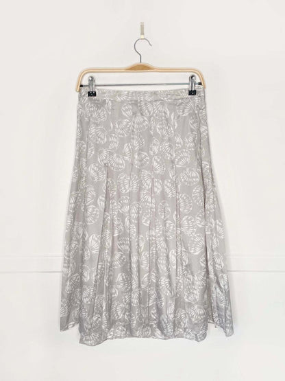 vintage 80s givenchy seashell printed pleated midi skirt - good market thrift store