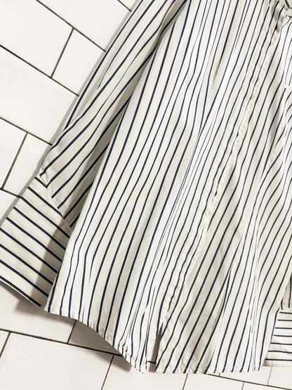 vintage 80s hackbarths high neck striped fitted shirt | made in germany - good market thrift store