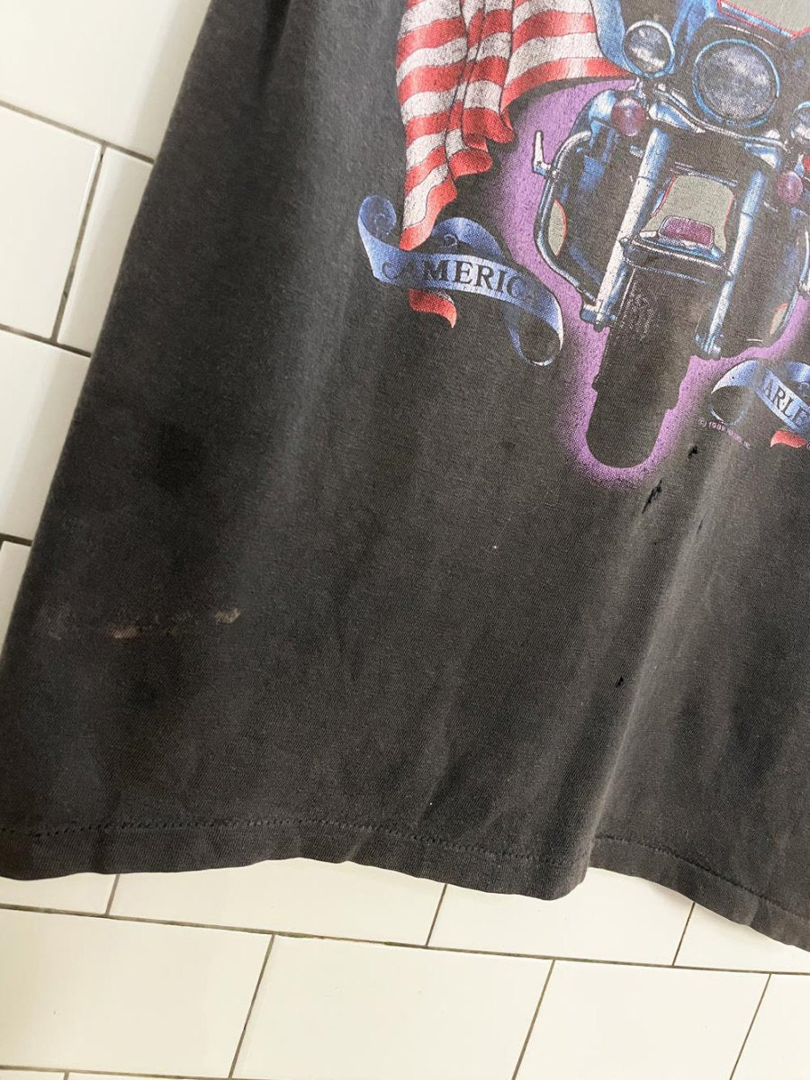 vintage 80s harley davidson single stitch faded motorcycle tee | holoubek - good market thrift store