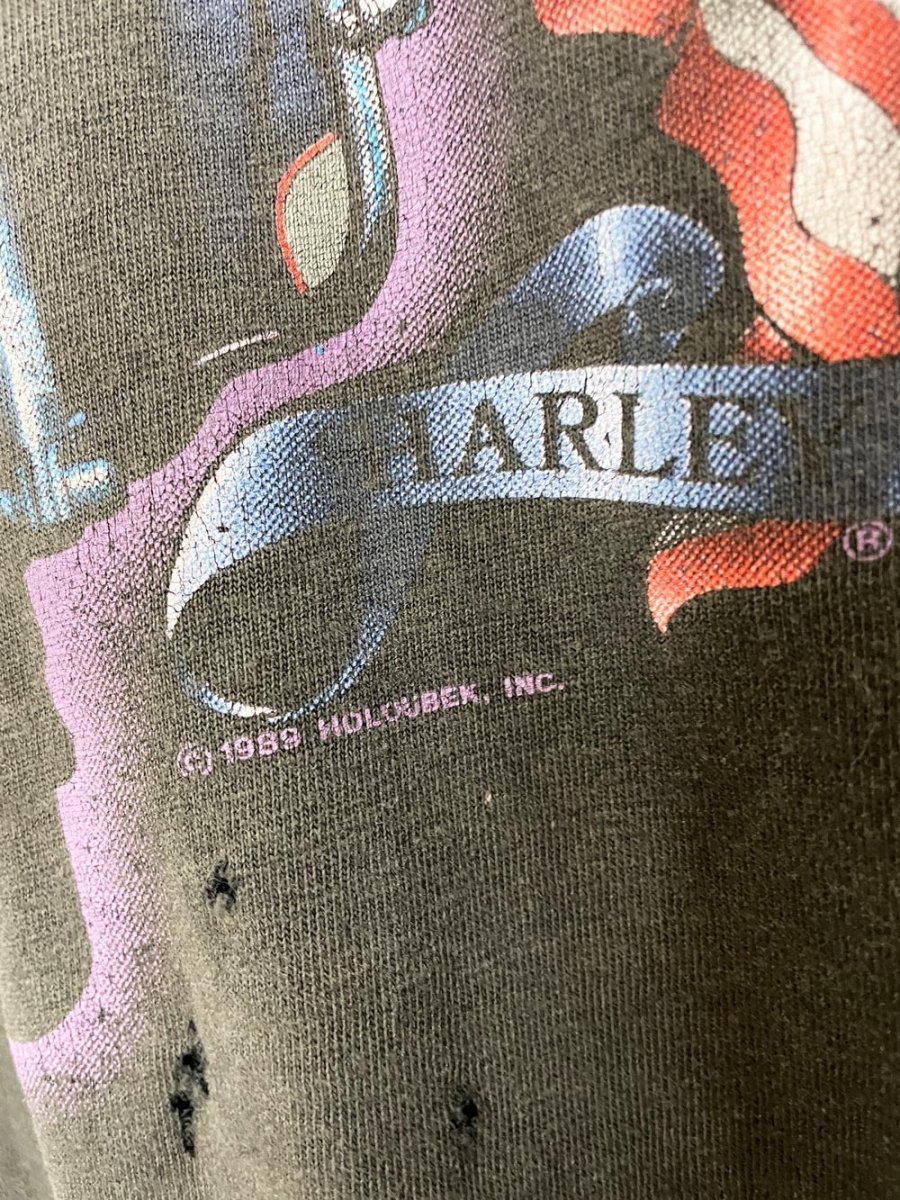 vintage 80s harley davidson single stitch faded motorcycle tee | holoubek - good market thrift store
