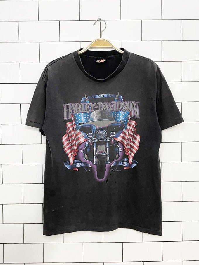 vintage 80s harley davidson single stitch faded motorcycle tee | holoubek - good market thrift store