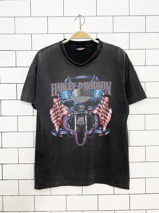 vintage 80s harley davidson single stitch faded motorcycle tee | holoubek - good market thrift store