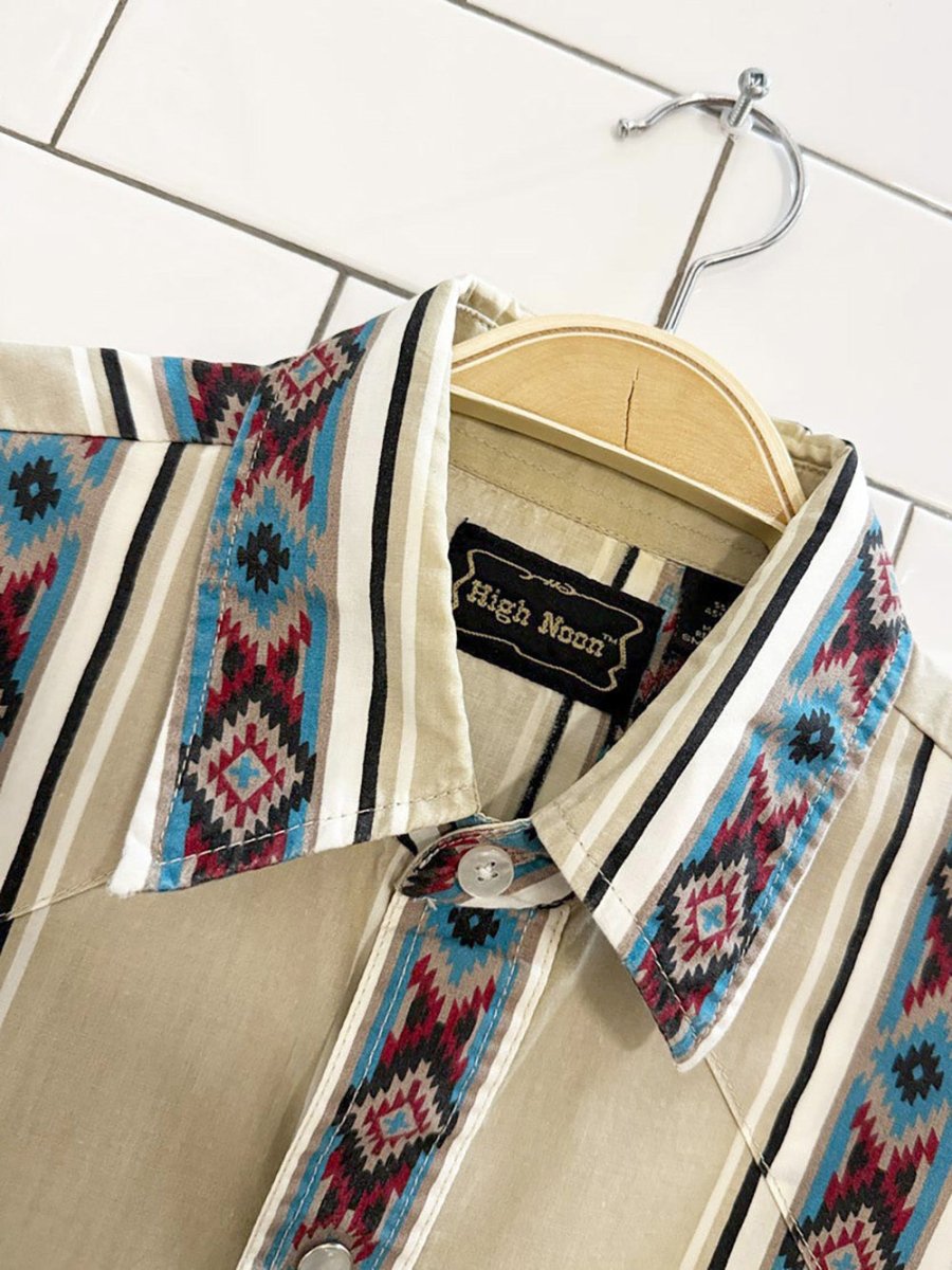 vintage 80s high noon striped western shirt - good market thrift store
