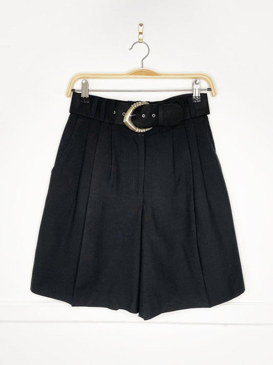 vintage 80s high rise pleated belted trouser shorts - good market thrift store