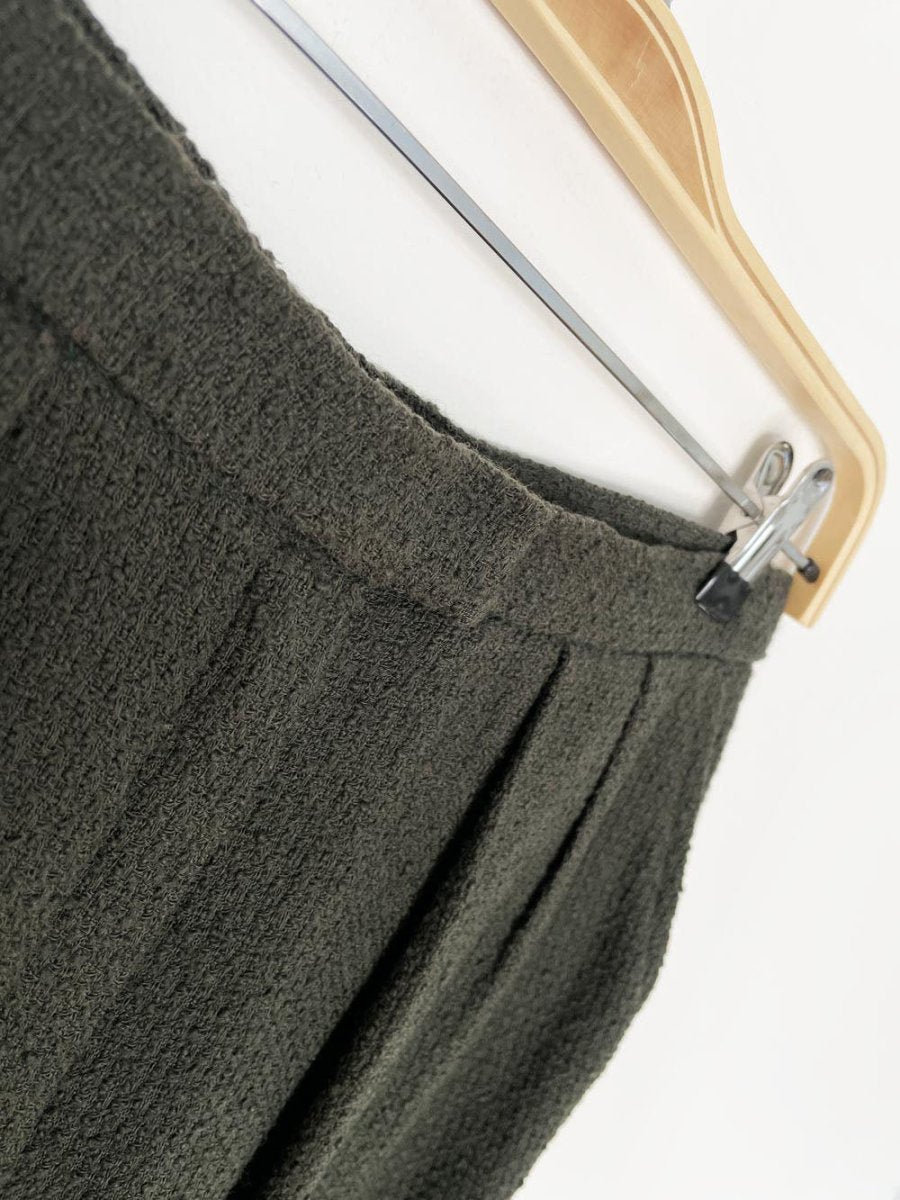 vintage 80s high rise pleated woven boucle trousers - good market thrift store