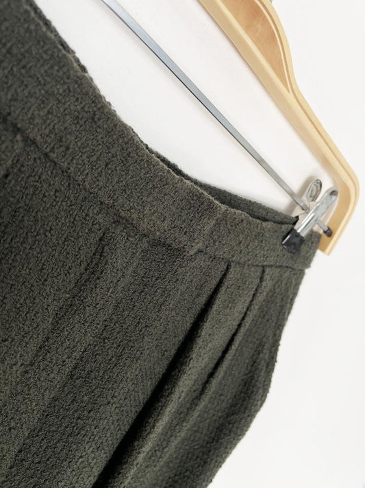 vintage 80s high rise pleated woven boucle trousers - good market thrift store