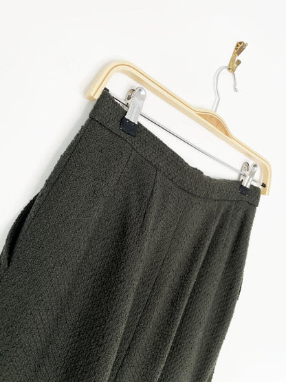 vintage 80s high rise pleated woven boucle trousers - good market thrift store