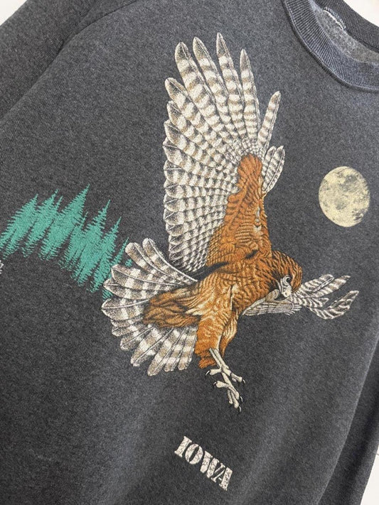 vintage 80s iowa hawk graphic sweatshirt - good market thrift store